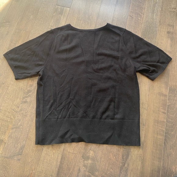 Everlane Cotton–Merino Short-Sleeve Cardigan black, size XL - Picture 4 of 8